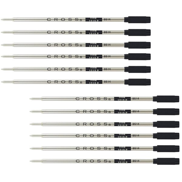 Cross Ballpoint Pen Refill 12-Pack Black Fine