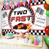 Avezano Two Fast Birthday Banner Red Race Car 2nd Birthday Party Decorations Background Two Fast Birthday Backdrop for Boys Children Second Birthday 70.8 x 43.3 Inch