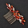 Sparkly Wedding Hair Combs,6 Pcs Crystal Flwoer Hair Clips Bride Bridesmaid Hair Sides Comb Rhinestone Barrettes, Crystal Flower Hair Pins Hair Accessories for Women Girls (Red)