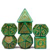 Poludie Dice DND, Polyhedral Dice Set(7 Pcs) D&D Dice with Leather Dice Bag for Dungeons and Dragons Role Playing Dice Games RPGs(Druid - Green)