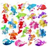 (Birthday Party Favors)100 Packs Bulk Ocean Animal Fidget Mini pop Keychain Rainbow Sensory Push Toy for Friend Halloween Party Favors Children Kids Students Prize Gift