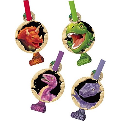 Creative Converting BB021736 Dinosaur Adventure Party Blowers - 8-Pack