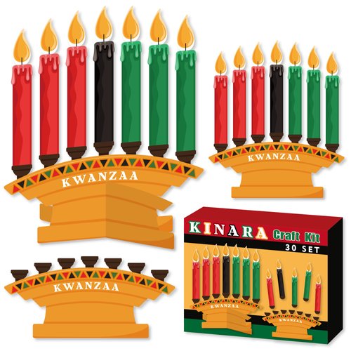WATINC 30Pcs Kinara Craft Kits - Make Your Own Kwanzaa Candles Craft Art, African Heritage Holiday Party Favors Essentials, Family School Classroom DIY Activity Art Project Decoration Supplies