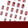 24Pcs Wine Red Press on Nails Cat Eye Fake Nails Medium Square Fake Nails with Glitter & Gradient Designs Glossy Acrylic Nails for Women and Girls Full Cover Stick on Nails for Women and Girls