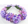 Vivivalue Rose Flower Crown Boho Flower Headband Hair Wreath Floral Headpiece Halo with Ribbon Wedding Party Festival Photos Purple