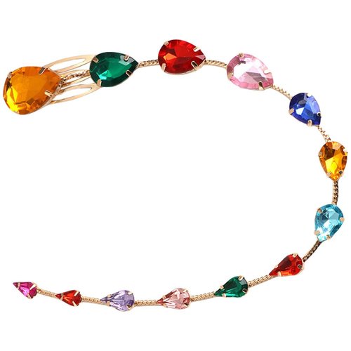 LALAFINA Hair Chain Rhinestone Hair Comb Clip for Women and Girls, Crystal Hair Accessory with Tassel, Hair Extension Decoration for Wedding, Prom, Party