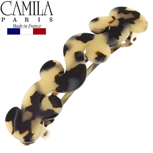 Camila Paris V105 French Hair Barrette Clip for Girls Handmade, Flow, Metal Clasp Strong Hold Grip Hair Clips for Women, No Slip and Durable Styling Girls Hair Accessories, Made in France