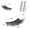 CB Value Pack 20 Pairs/ 2 Trays 3D Fluffy Half Lash Strip, 3/4 Length Cat-Eye False Eyelashes, Black Band Natural Look Wispy Soft Strip Lashes, Multiple Styles, 15 & 33