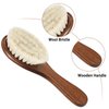 2 Pieces Barber Fade Brush Men Beard Brush Neck Duster Cleaning Brush Soft Beard Brush with Wooden Handle for Barber Hair Cutting Kits (Black, Red)