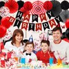 ZERODECO Black Red Birthday Decorations, Butterfly Birthday Party Decorations Happy Birthday Banner Paper Honeycomb Fans Pompoms Balloon for Girls Women Adults Birthday Party Decorations Supplies
