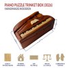 Handmade Wooden Art TRICK SECRET Piano Jewelry Puzzle Trinket Box (3026)