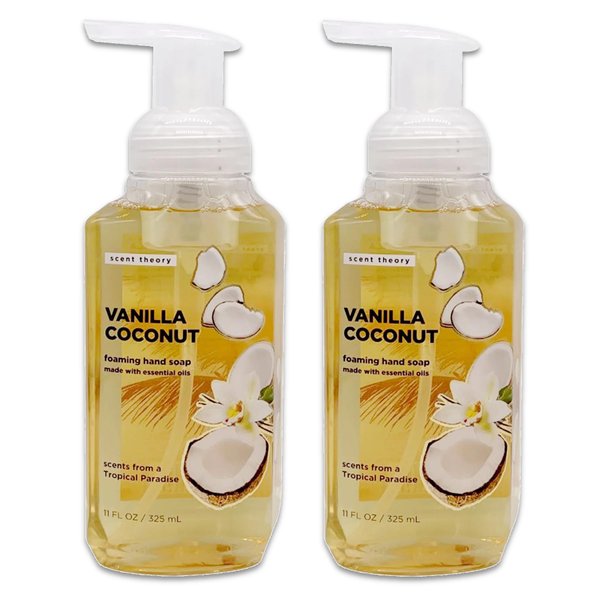 Scent Theory - Foaming Hand Soap - Made with Essential Oils - 11 Fl Oz - 2-Pack (Vanilla Coconut) - Mood-boosting Scents - Luxury-minded Hand Care Collection