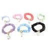 Generic White pearl like bead hair tie scrunchie ponytail holders elastic tie (Primary color: Blue), 1 Count (Pack of 1)