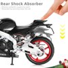 Risopen 1/12 Motorcycle Model Toy Mini Alloy Metal Diecast Motorcycle Model Black Motorcycle Model Toy Sport Motorcycle Racing Model Collection Gift for Men Kid Boy (RSV4 RR1000)