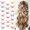 Paderison 20Pcs Glitter Hair Clips for Kids - Moving Fairy Accessories for Women, Girls Colorful Hair Clips 90s (Brown)