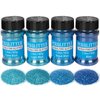 PIXGLITTER 4 Colors Fine Glitter Powder, Craft Glitter Powder Shake Jar for Resin Jewelry Art Crafts Making, Cosmetic Glitter for Nail Body Hair 1.5oz/Bottle (All Blue Set)