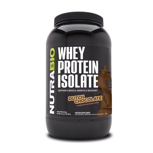 NutraBio Whey Protein Isolate Supplement – 25g of Protein Per Scoop with Complete Amino Acid Profile - Soy and Gluten Free Protein Powder - Zero Fillers and Non-GMO - Dutch Chocolate - 2 Lbs