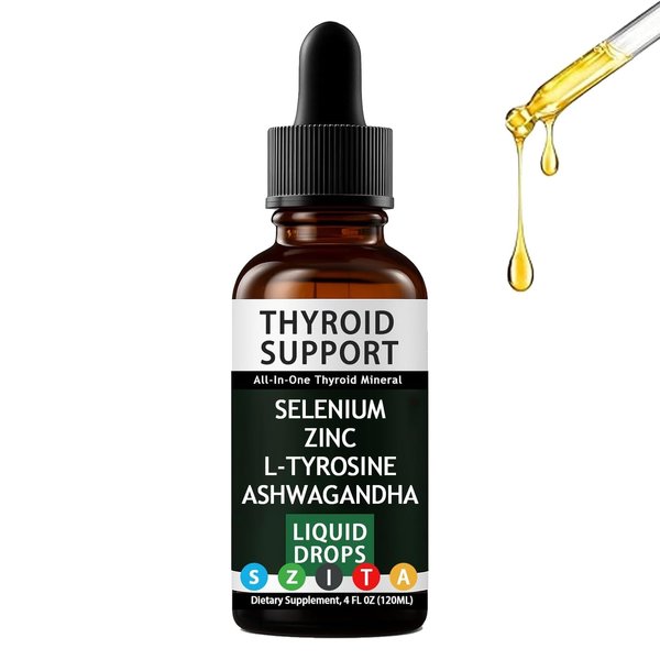 Thyroid Support Drops, Thyroid Support – Mineral & Herbal Supplement with Selenium, Zinc, L-Tyrosine & Ashwagandha – Daily Energy, Metabolism & Hormonal Balance (2)