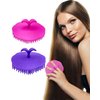 Kissfee Hair Scalp Massager Shampoo Brush Soft Scalp Scrubber for Dandruff, 2 Pack (Pink and Purple)