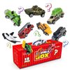 Oriate Diecast Toy Cars Set for 3 4 5 6 7 8 Year Old Boys, 12 Pack Mini Metal Cars 1/64, 12 Theme in one Set Blind Box Edition- Include Farm, Space Ship, Truck for Children Birthday Party Decor Gifts