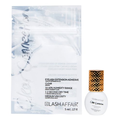 Lash Affair Eyelash Extension Glue, False Lash Semi-Permanent Professional Strong Adhesive for Individual Lashes, Lash Tech Artist Supplies, Quick-Dry, Latex Free, Low Fumes, Clear Connection, 5 ml