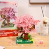 NEWABWN Cherry Blossom Bonsai Tree Mini Micro Building Set, Japanese Sakura Tree House Model Sets for Adults, Flowers House Mini Bricks Building Kit, Creative Gift Toys for Kids 12-14 (2028PCS)