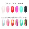 evpct 2Pcs Pearl White Mermaid Aurora Chrome Nail Powder Kit for Gel Nails Polish Rainbow Holographic Iridescent Chameleon Metallic Neon Nail Pigment Mirror Chrome Nail Powder for Gel Nails Glitter