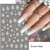 8PCS Snowflake Nail Art Stickers White Glitter Snow Nail Design 3D Self Adhesive Nail Decals Snowflakes Sticker for Nails Art Accessories Shiny Decal Manicure Winter New Year Christmas Nail Decoration