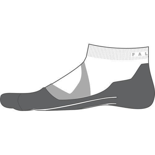 FALKE Men's RU4 Endurance Cool Short Running Socks, Quarter Cut, Medium Cushion, Breathable Quick Dry, Cooling, Nylon, White (White-Mix 2020), 10.5-11.5, 1 Pair