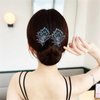 CHCTD Rhinestone Flower Hair Clip, Deft Bun Hair Twister, Lazy Hair Curler Bun Maker, Whale Tail Rhinestone Flower Hair Clip, Easy Bun Hair Bun Maker, Hair Twist Bun Maker,Hair Pins for Buns (02)