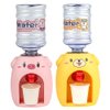 LUOZZY 2Pcs Mini Water Dispenser for Kids Cartoon Pig Dog Kids Water Machine Drinking Water Fountains Toys - Pink + Yellow