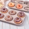 Bakeley Donut Pan, Nonstick 6 Cavity Ring Doughnut Pan for Baking, Set of 2 (Champagne Gold)