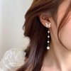 Aneneiceera Vintage Butterfly Pearl Drop Earrings Gold Pearl Chain Earrings Long Pearl Tassel Earrings White Butterfly Stud Earrings Wedding Pearl Earrings Jewelry for Women