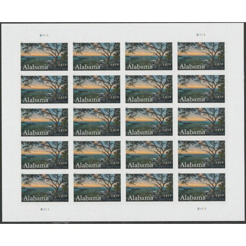 Alabama Statehood Pane of 20 Forever Postage Stamps Scott 5360F