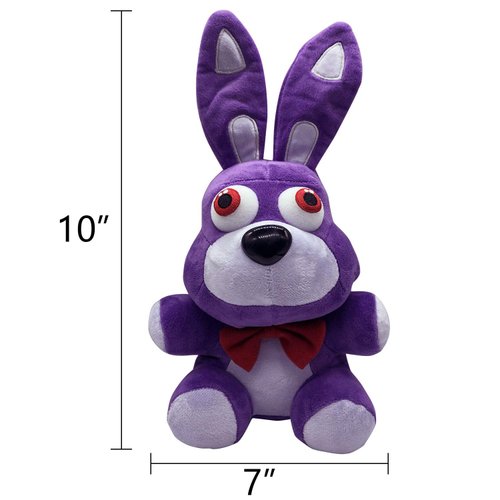 FNAF Nights Plush Toys - Bonnie Plush Stuffed Animal Rabbit Plush Toy for Children, Boys & Girls, Purple, 10 Inches