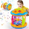 ROHSCE Baby Toys 6 to 12 Months - Musical Rotating Light Up Infant Toys, Early Learning Toys Baby Crawling Drum Toy, Tummy Time Educational Sensory Baby Girl Gifts for Toddlers 1 2 3 Years Old