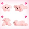 WEWILL 10'' Light up Pink Puppy Dog LED Stuffed Animal with Colorful Night Light Glow Soft Plush Toy Gifts for Kids on Christmas Birthday Valentines Day
