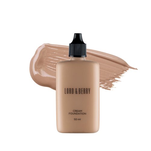 Lord & Berry CREAM FOUNDATION Fluid Foundation, Long Lasting Waterproof Coverage Foundation Enriched With Vitamin E and Argon Oil, Beige Nude