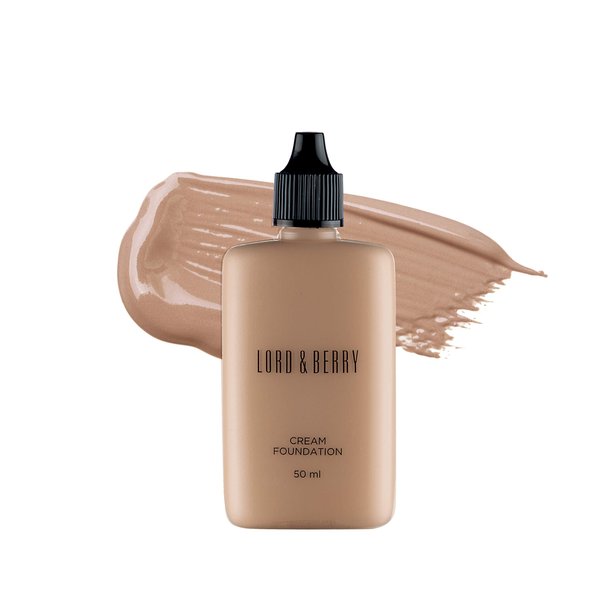Lord & Berry CREAM FOUNDATION Fluid Foundation, Long Lasting Waterproof Coverage Foundation Enriched With Vitamin E and Argon Oil, Beige Nude