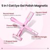 SUPWEE Pink 5 in 1 Nail Magnet Tool for Cat Eye Gel Nail Polish Multi-Function Magnetic Stick for Nails Strong Magnetism for 9D Strip Galaxy Cat Eye Nail Art Design DIY Home Manicure