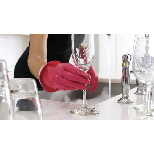 Casabella Premium Waterblock Reusable Household Cleaning Gloves, Medium