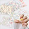 30 Sheets Flower Nail Art Stickers Spring Summer Nail Art Design 3D Self Adhesive Daisy Nail Supplies Elegant Exquisite Flower Nail Decals White Yellow Colorful Flower Nail Stickers for Woman Girls