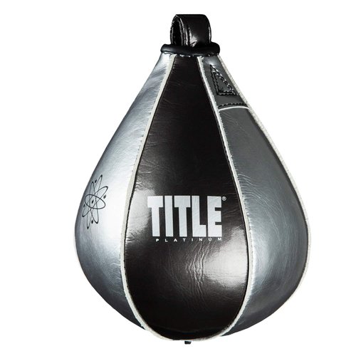 TITLE Boxing Platinum Atomic Speed Bag, Black/Platinum, 6" x 8"