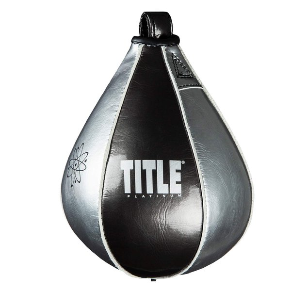 TITLE Boxing Platinum Atomic Speed Bag, Black/Platinum, 6" x 8"