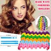 30 Pieces Heatless Waves Curlers Spiral Curls Styling Kit No Heat Hair Waver Spiral Curlers Rollers with 2 Pieces Styling Hooks for Most Hairstyles (25 cm)