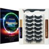 Alcastar Magnetic Eyelashes with Eyeliner, Most Natural Looking Magnetic Lashes Kit with Applicator, Upgraded Strongest Waterproof Liquid Liner,Long Lasting,Reusable, Easy to Apply,（1 black+1brown)