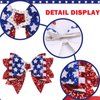 Vsdski 2PCS 4th of July Bow Hair Clips Patriotic Hair Accessories Sparkly Red White Blue Sequin Cheer Barrettes Stars Rhinestone Stripes Bows Hairpins Alligator Clips for Girls Independence Day Decor