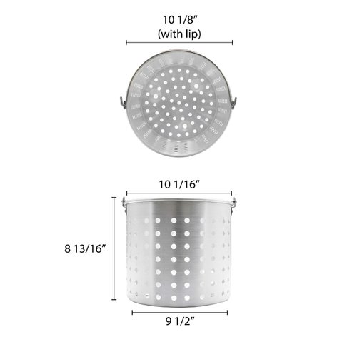 Thunder Group 20 QT Aluminum Steamer Basket FITS ALSKSP004