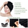 COGANA 3Pack Microfiber Hair Towels, Hair Towel Wrap for Women, Hair Drying Towel with Button, Hair Wrap Towel for Curly Hair, Hair Turban for Wet Hair(10Wx28L, Black)
