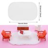 Cobee 2Pcs Miniature Carpets, 1:12 Dollhouse Wool Rug Dolls House White Furry Rugs Mini Furniture Dollhouse Accessories Play Set
